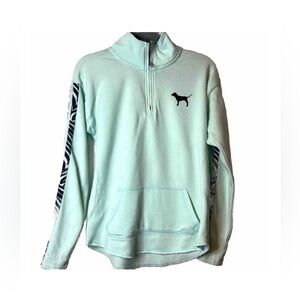 Pink Victoria’s Secret half zip mint sweatshirt womens xs